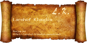 Larnhof Klaudia névjegykártya